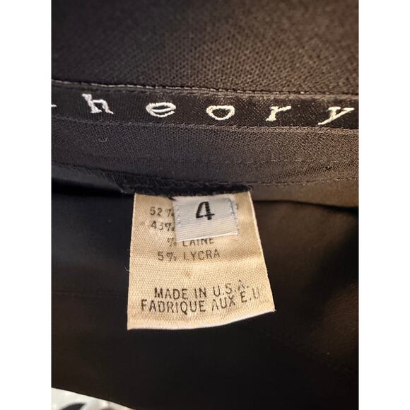 Theory Black Wool Blend Pencil Skirt Size 4 Made in USA Stretch Career Work - Picture 4 of 6